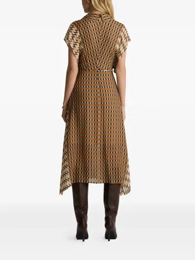 St John Whitney Dress In Desert Mosaic Print In Orange