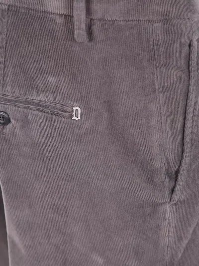 Dondup Corduroy Cuffed Trousers In Gray