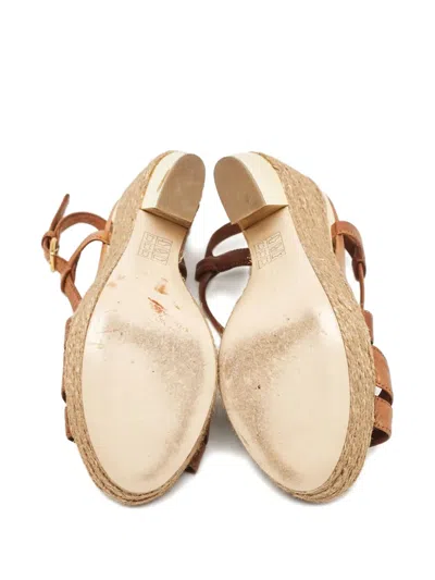 Pre-owned Miu Miu 135mm Leather Rope-wedge Sandals