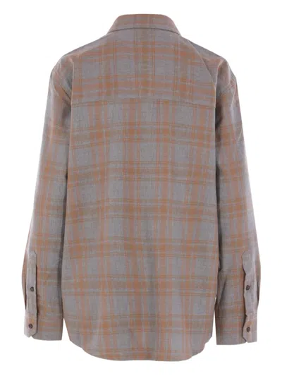 Rohe Check-pattern Shirt In Gray