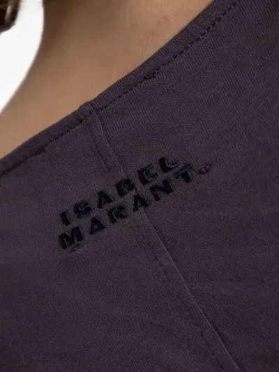 Isabel Marant Draped-shoulder Cotton T-shirt In Brown