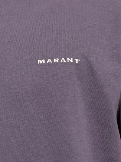 Isabel Marant Logo-embroidered Cotton T-shirt In Purple