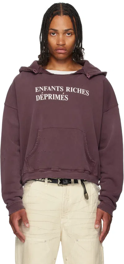 Enfants Riches Deprimes Burgundy Classic Logo Hoodie