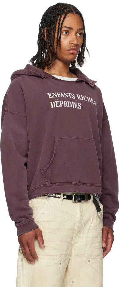 Enfants Riches Deprimes Burgundy Classic Logo Hoodie