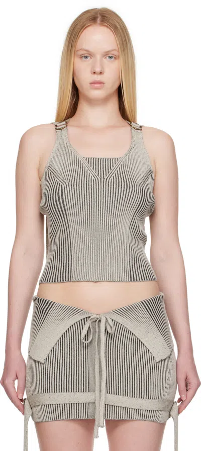 Knwls Gray Veil Tank Top In Gray
