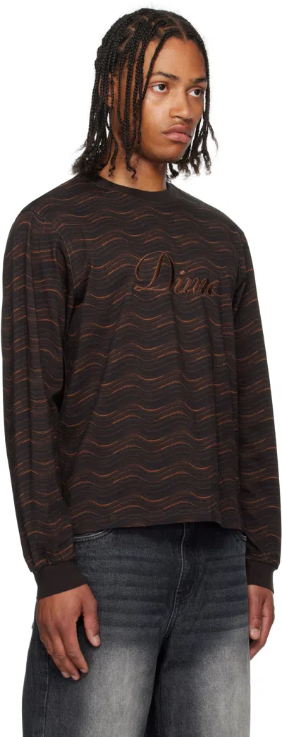 Dime Brown Transmission Ls T-shirt In Black