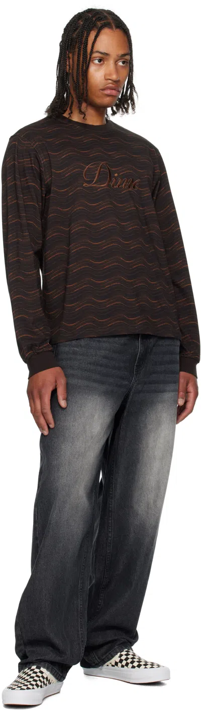 Dime Brown Transmission Ls T-shirt In Black