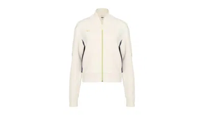 Pre-owned Hoka Women's Kaitoro Knit Jacket In Alabaster Navy Blue