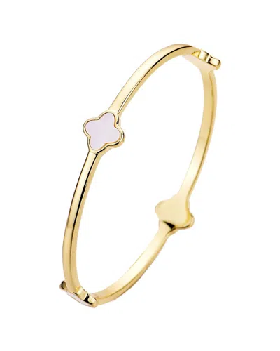 Adornia Mother Of Pearl Clover Station Bangle In Gold