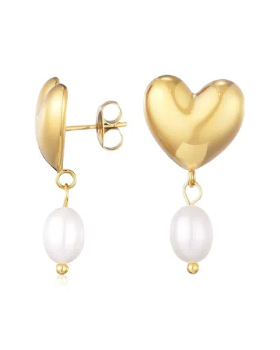 Adornia Gold Freshwater Cultivated Pearl Heart Drop Earrings In Gold