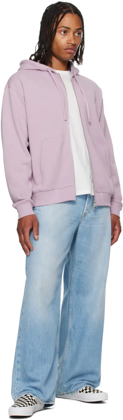 Dime Purple Cursive Small Logo Zip Hoodie In Pink