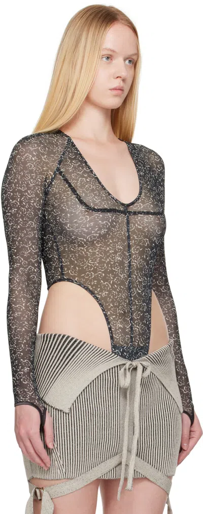 Knwls Black Haze Bodysuit In Black