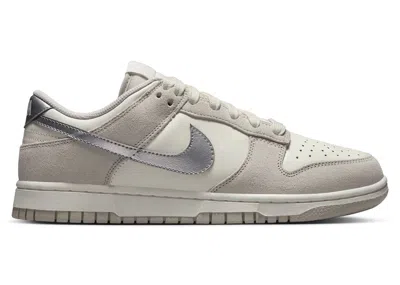 Pre-owned Nike Dunk Low Silver Swoosh (women's) Sneakers In Sail/light Bone/metallic Silver