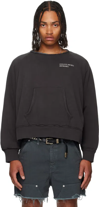 Enfants Riches Deprimes Gray Lined Raglan Logo Sweatshirt In Gray