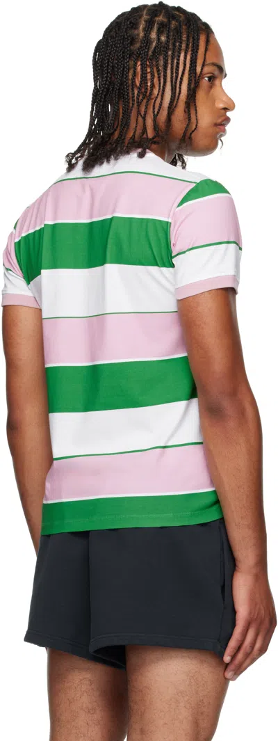 Abra Ssense Exclusive Green & Pink Striped T-shirt In Multi