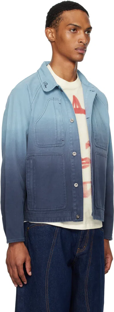 Dime Blue Dipped Chore Jacket In Blue