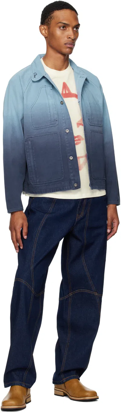 Dime Blue Dipped Chore Jacket In Blue