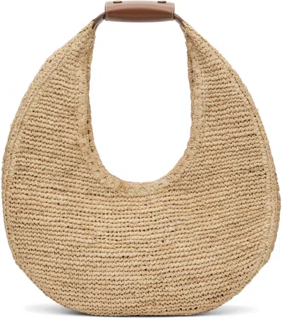 Staud Tan Large Raffia Moon Tote