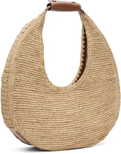 Staud Tan Large Raffia Moon Tote