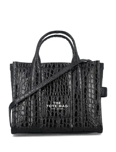 Pre-owned Marc Jacobs Women's  The Medium Tote Crocco In Black