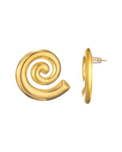 Adornia Tarnish Resistant 18k Gold Plated Swirl Statement Stud Earrings In Gold