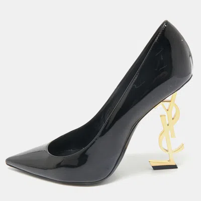 Pre-owned Saint Laurent Black Patent Leather Opyum Pumps Size 39.5