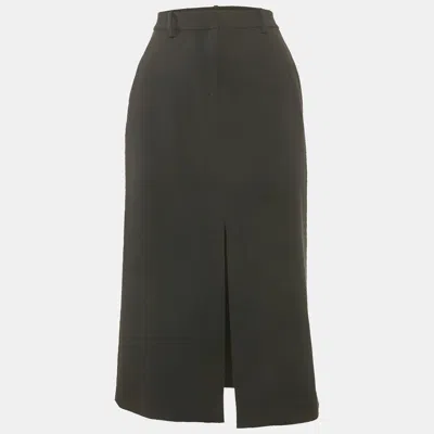 Pre-owned Theory Black Crepe Midi Skirt S