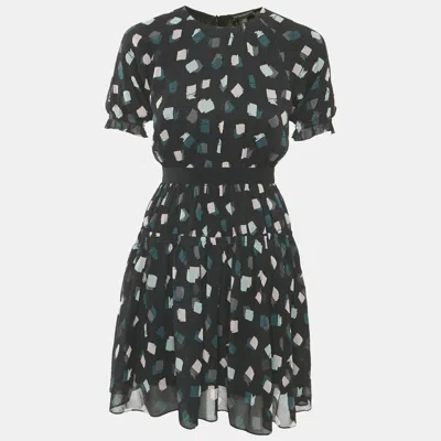 Pre-owned Emporio Armani Black Printed Chiffon Dress 12 Yrs