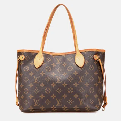 Pre-owned Louis Vuitton Brown Monogram Neverfull Pm