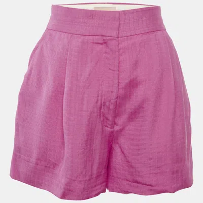 Pre-owned Sandro Pink Crepe Pleated Shorts S