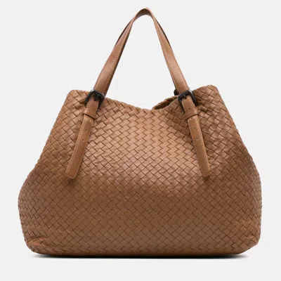 Pre-owned Bottega Veneta Brown Large Nappa Intrecciato Cesta Tote