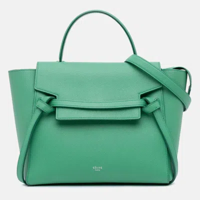 Pre-owned Celine Green Mini Grained Calfskin Belt Bag