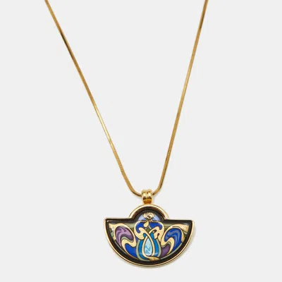Pre-owned Frey Wille Fire Enamel Gold Tone Necklace