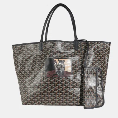 Pre-owned Goyard Ine Canvas French Bulldog Saint Louis Gm In Black