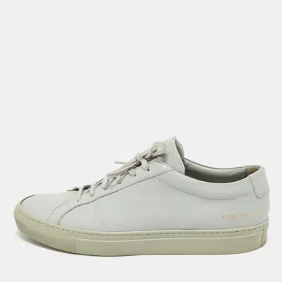 Pre-owned Common Projects Grey Leather Achilles Lace Up Sneaker Size 43 In Gray