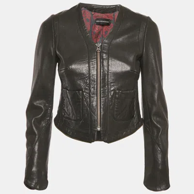 Pre-owned Zadig & Voltaire Deluxe Black Leather Vencia Jacket S