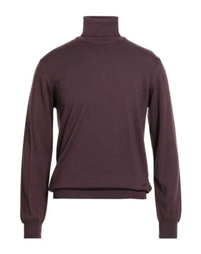 Woolrich Man Turtleneck Dark Purple Size L Wool In Purple