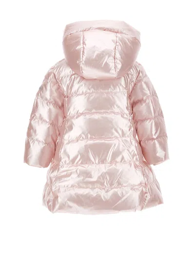 Monnalisa Down Jacket With Hood And Zip In Pink