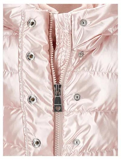 Monnalisa Down Jacket With Hood And Zip In Pink