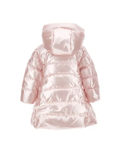 Monnalisa Down Jacket With Hood And Zip In Pink
