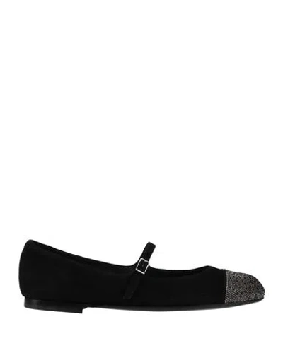 Agl Attilio Giusti Leombruni Agl Milly Strass Sparkling Cap Toe Ballet Flat In Black