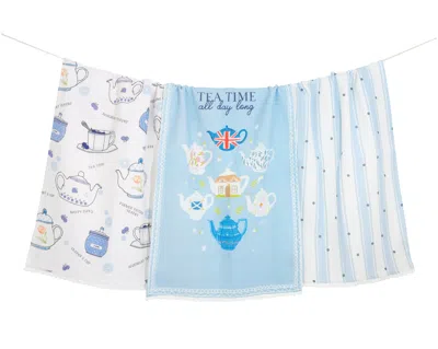 Tiramisu English Tea Time Cottage Kitchen Towel Set In Multi