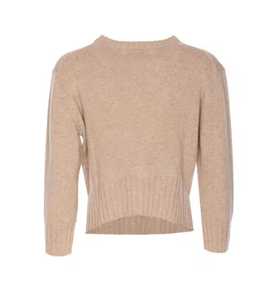 Loulou De Saison Beige Mora Lds Cropped Cashmere Sweater In Pink