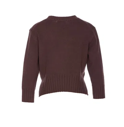 Loulou De Saison Brown Mora Lds Cropped Cashmere Sweater In Brown