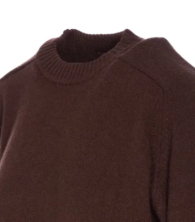Loulou De Saison Baltra Ribbed-neck Sweater In Brown