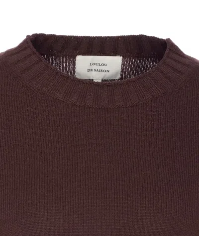 Loulou De Saison Brown Mora Lds Cropped Cashmere Sweater In Brown