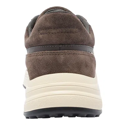 Hogan Coffee Brown Leather Sneakers With Memory Foam Insole In Brown
