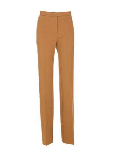 Pinko Tailored Trousers With Belt Loops And Pockets In Brown