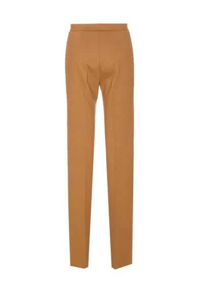 Pinko Tailored Trousers With Belt Loops And Pockets In Brown