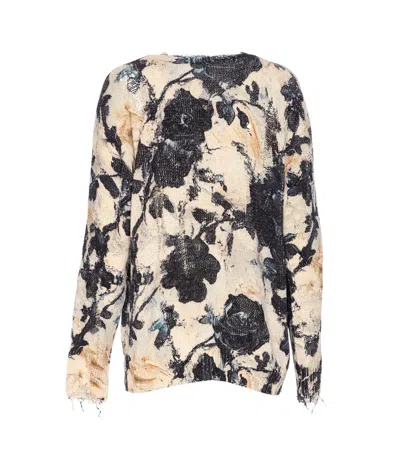 R13 Floral-print Distressed Sweatshirt In Multi